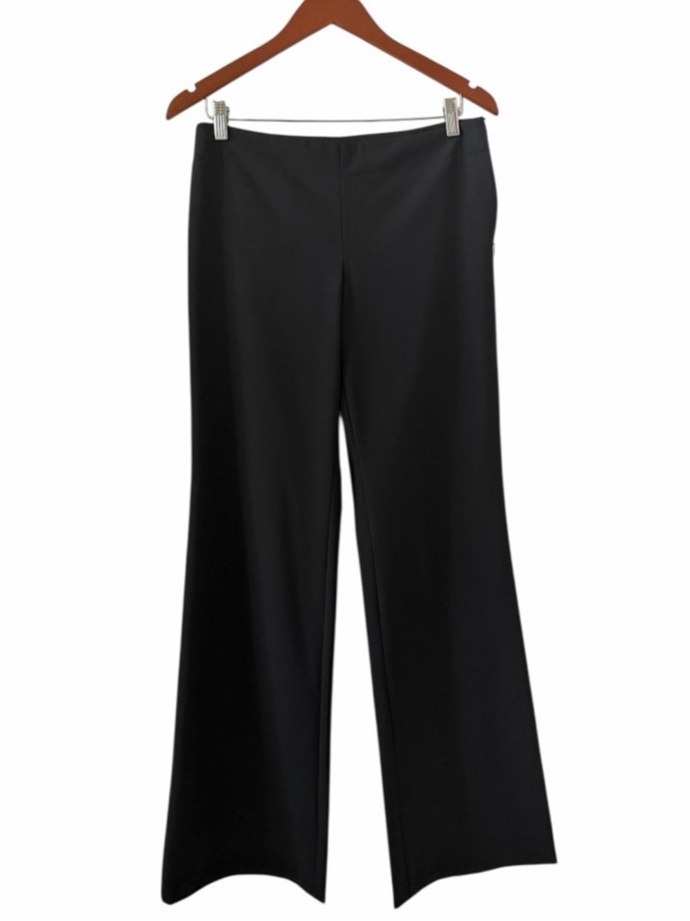 Express Black Mid Rise Side Zip Wide Leg Editor Dress Pants Size 4 - Picture 3 of 8